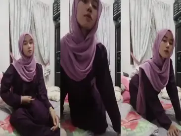 Ukhti Hijab Pink Cantik Live Bersantai Kasur